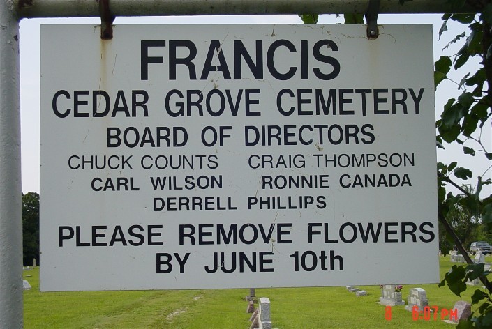 Francis Cedar Grove Cemetery
