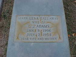 Mary Lena “Aunt Lena” <I>Callaway</I> Adams 