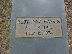 Ruby Inez <I>Wood</I> Haskin 