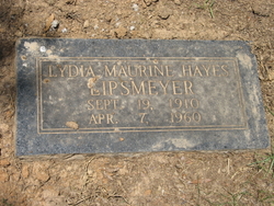 Lydia Maurine <I>Hayes</I> Lipsmeyer 