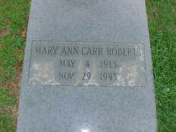 Mary Ann <I>Carr</I> Roberts 