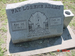 Faye Lorene <I>King</I> Adams 