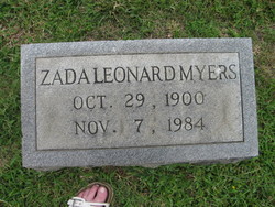 Zada Louise <I>Leonard</I> Myers 