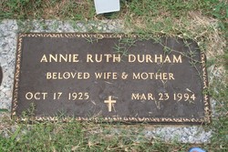 Annie Ruth <I>Maxey</I> Durham 