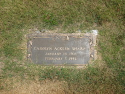 Carolyn <I>Acklen</I> Sharpe 