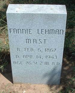 Fannie <I>Lehman</I> Mast 