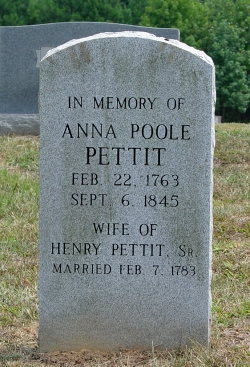 Mary Anna <I>Poole</I> Pettit 