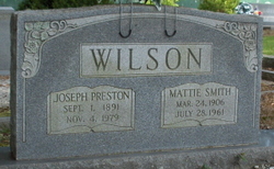 Mattie Elizabeth <I>Smith</I> Wilson 