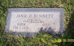 Janie <I>Daniels</I> Bennett 
