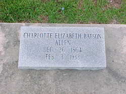Charlotte Elizabeth <I>Batson</I> Allen 