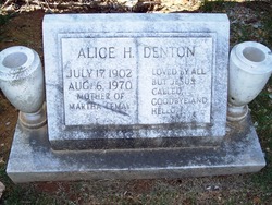 Alice Helen <I>Hovater</I> Denton 