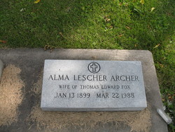 Alma Josephine <I>Lescher</I> Fox 