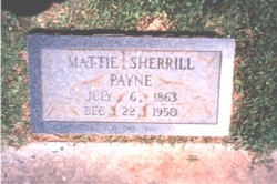 Martha “Mattie” <I>Sherrill</I> Payne 
