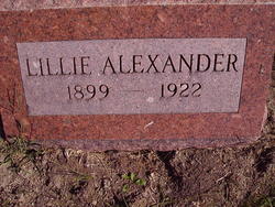Mary Lillie “Lillie” <I>Cox</I> Alexander 