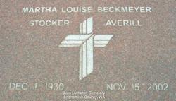 Martha Louise <I>Beckmeyer</I> Stocker Averill 