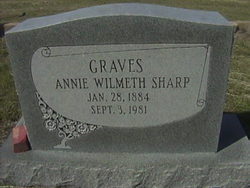 Annie Wilmeth <I>Sharp</I> Graves 