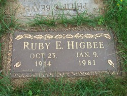 Ruby Elizabeth <I>Tucker</I> Higbee 