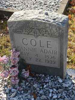 Fannie <I>Adair</I> Cole 