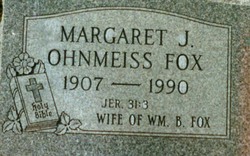 Margaret Jessie <I>Ohnmeiss</I> Fox 
