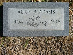 Alice <I>Beauregard</I> Adams 