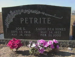 Sadie Belle <I>Hines</I> Petrite 