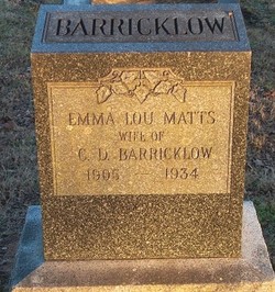 Emma Lou <I>Matts</I> Barricklow 