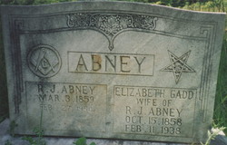 Elizabeth <I>Gadd</I> Abney 