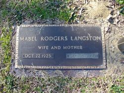 Mabel <I>Rodgers</I> Langston 