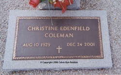Christine Louise <I>Edenfield</I> Coleman 
