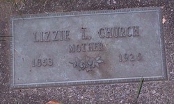 Elizabeth Lee “Lizzie” <I>Barnhart</I> Church 