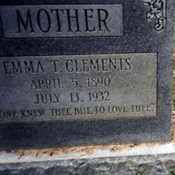 Emma Thomas <I>Tomlin</I> Clements 