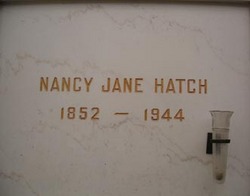 Nancy Jane <I>Hudgens</I> Hatch 