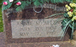 Annie Marie <I>Whited</I> Allen 