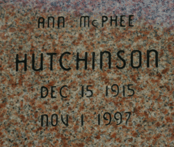 Ann <I>McPhee</I> Hutchinson 