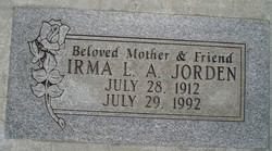 Irma Loretta <I>Anderson</I> Jorden 