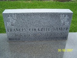 Frances Alma <I>Cockrell</I> Thayer 