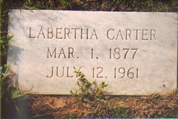 Apeachy Labertha “Bertha” <I>Galloway</I> Carter 