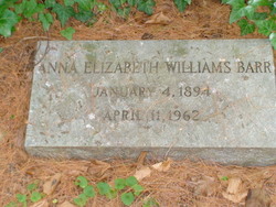 Anna Elizabeth <I>Williams</I> Barr 