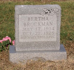 Bertha <I>Snider</I> Brockman 