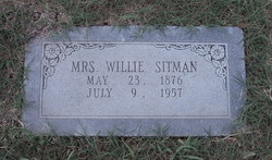 Wilmoth E “Willie” <I>Mayes</I> Sitman 