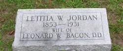 Letitia W <I>Jordan</I> Bacon 