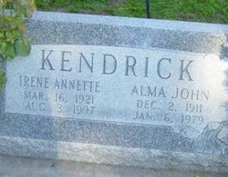 Irene Annette <I>Liechty</I> Kendrick 