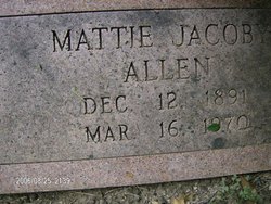 Martha Chiles “Mattie” <I>Jacoby</I> Allen 