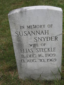Susannah <I>Snyder</I> Steckle 