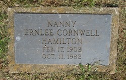 Nanny Ernlee <I>Cornwell</I> Hamilton 