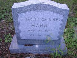 Elizabeth Vasti <I>Saunders</I> Mann 