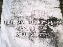 Lillie Mae <I>Lowery</I> Adams 