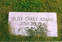 Olive <I>Carey</I> Adams 