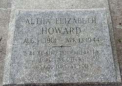 Altha Elizabeth <I>Moore</I> Howard 
