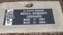 Beula Beall <I>Burnett</I> Leonard 